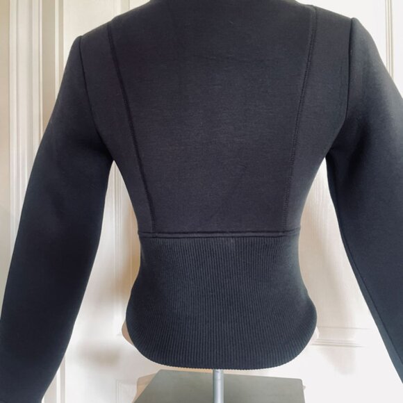 Zara Scuba Black Fitted Neoprene -Effect Jacket - Picture 8 of 16